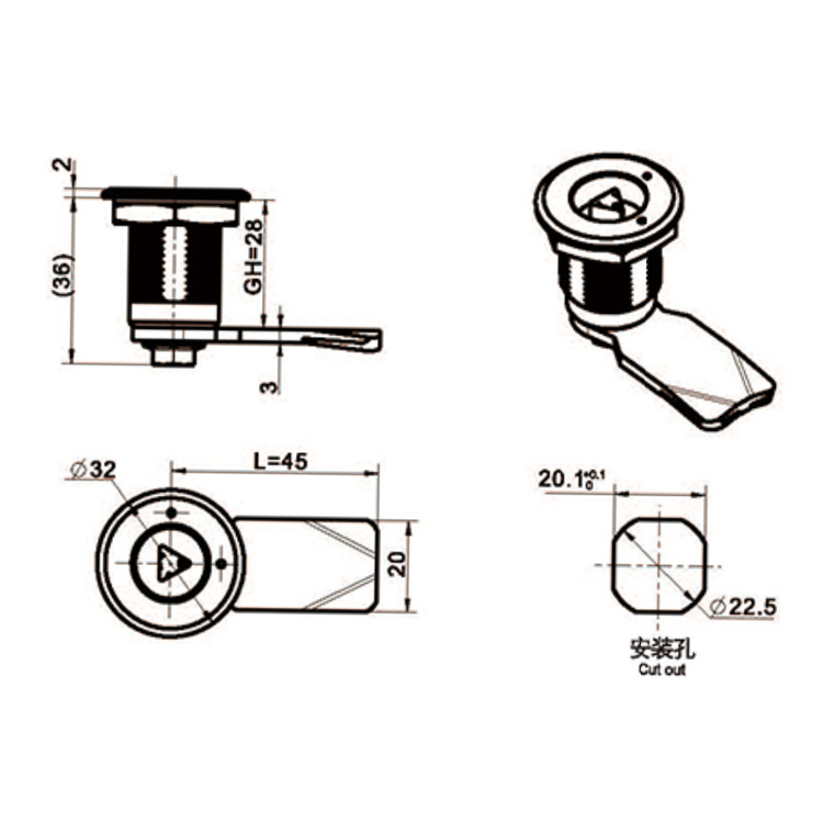 Tipo di strumento Cam Lock-A6014