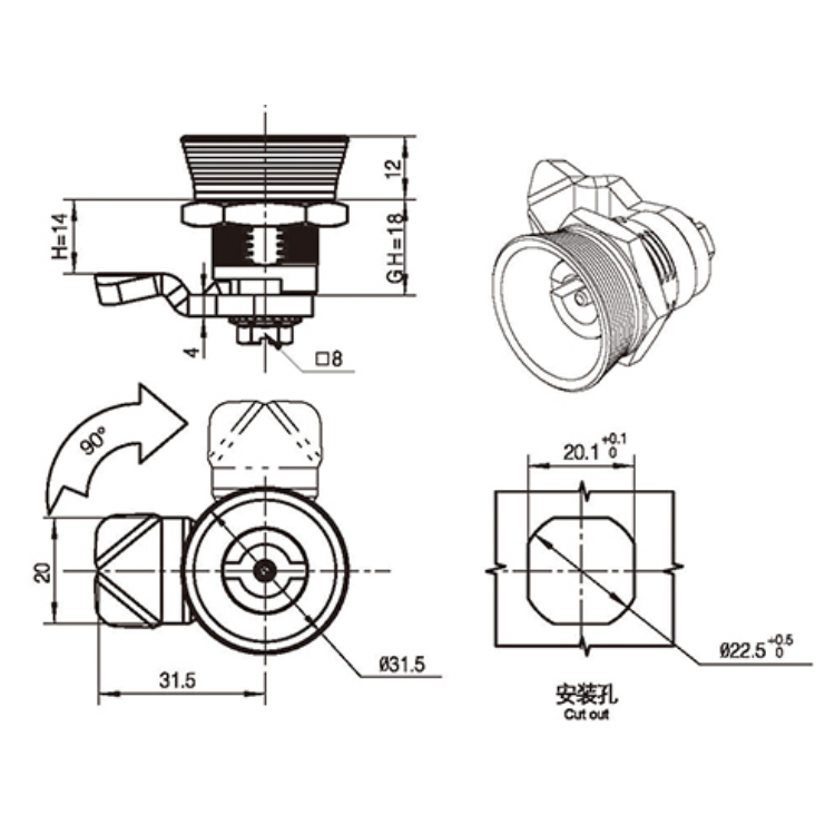 Siemens Tool Tipo Cam Lock-A6016
