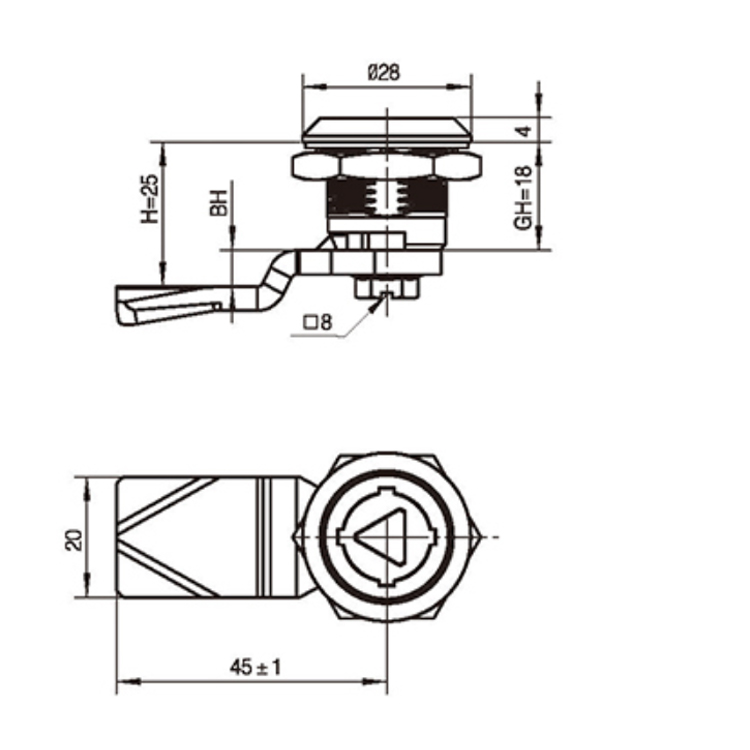 Strumento anti-manomissione tipo Cam Lock-A6017