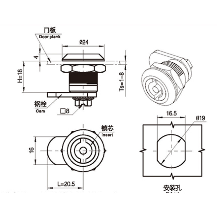 Tipo di strumento Cam Lock-A6203
