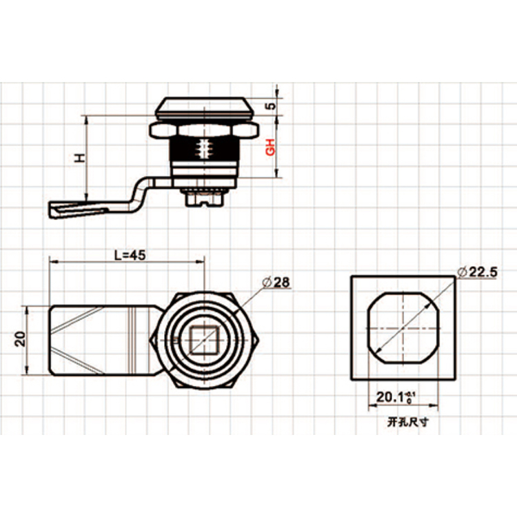 Tipo di strumento standard americano Cam Lock-A6301
